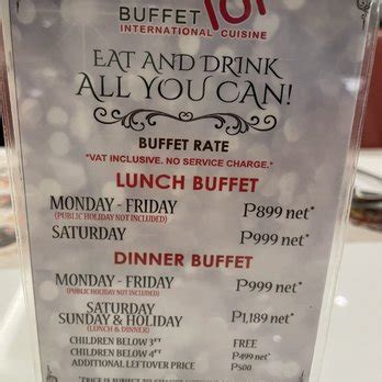 buffet near picc manila|The Best 10 Buffets near SM Mall of Asia Baywalk in .